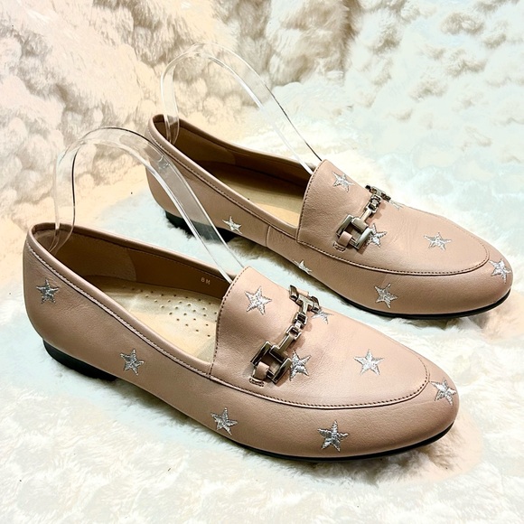 Van Eli Shoes - VANELi Nude Tan Leather Buckle Loafers women’s size 8M